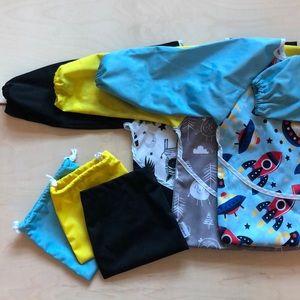 🐝 Lot of 3 HiSprout Pocketed Shirt Bibs